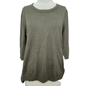 Khaki Green Snap up Side Sweater Size XS